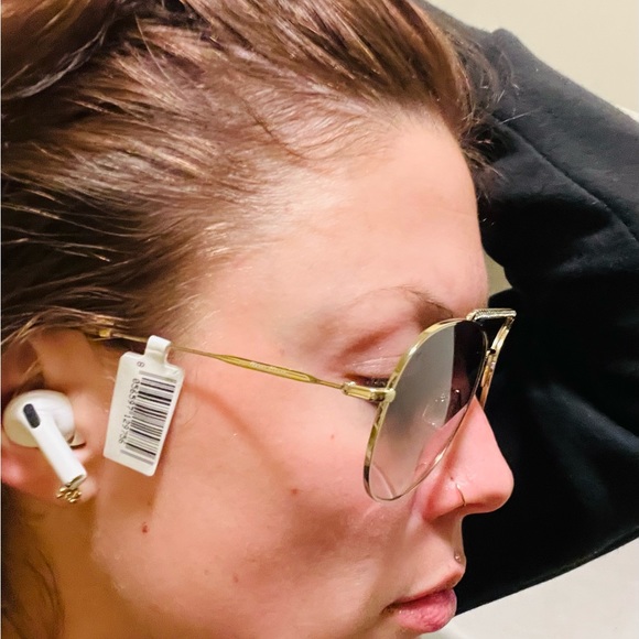 MIU MIU AUTHENTIC GOLD AND DIAMOND AVIATORS FOR WOMEN SUNGLASSES - Picture 1 of 13